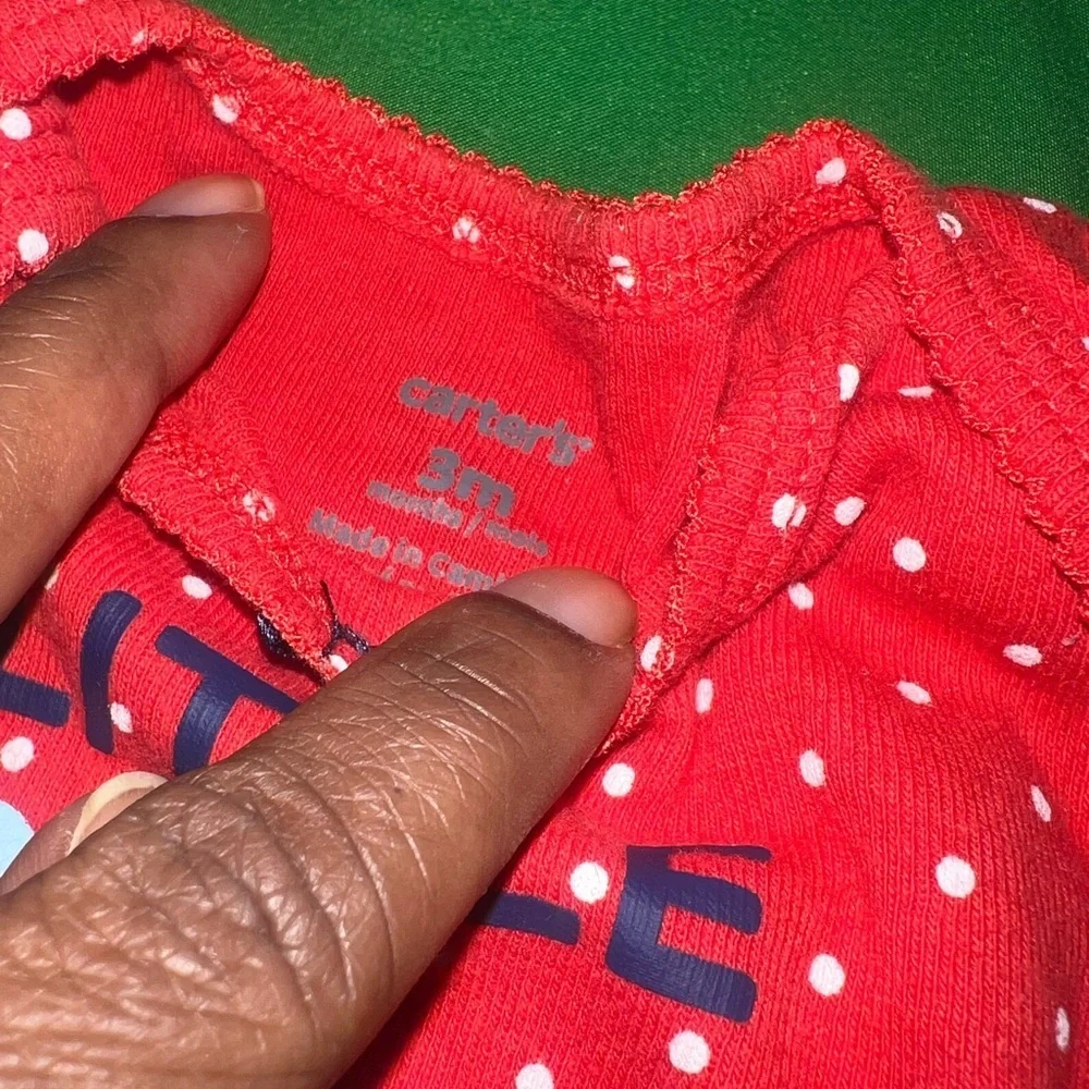 Carter's Red and Black Polka Dot Bodysuits 3 Months